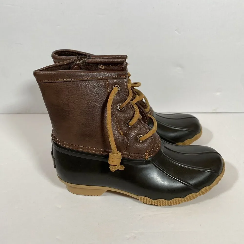 NWOB Sperry Saltwater Duck  Youth Girls Brown Casual Boots 12M - Read Descriptio